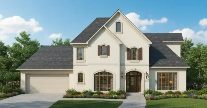 French Country house plans 19-1227 - front exterior, 3,447 sq ft, 5 bed, 3 bath house plans | Monster House Plans