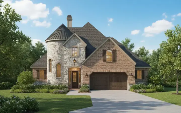 European house plans 19-1234 - front exterior, 2,912 sq ft, 3 bed, 2 bath house plans | Monster House Plans