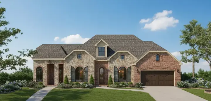 French Country house plans 19-1236 - front exterior, 3,009 sq ft, 4 bed, 3 bath house plans | Monster House Plans