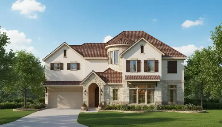 Mediterranean house plans 19-1237 - front exterior, 4,550 sq ft, 4 bed, 3 bath house plans | Monster House Plans