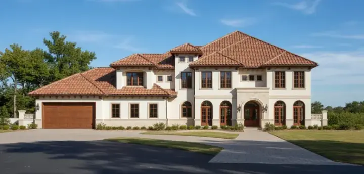 Mediterranean house plans 19-124 - front exterior, 7,293 sq ft, 5 bed, 6 bath house plans | Monster House Plans