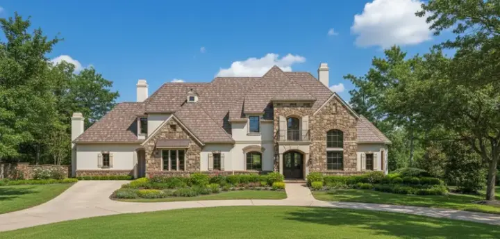 French Country house plans 19-1242 - front exterior, 5,689 sq ft, 5 bed, 6 bath house plans | Monster House Plans