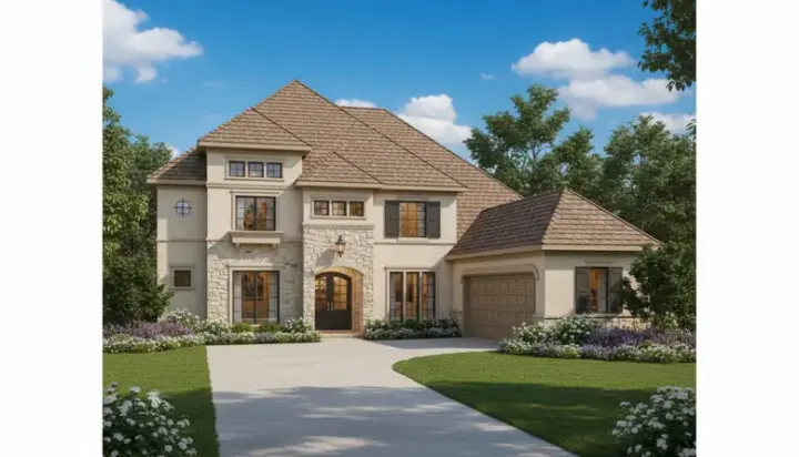 Mediterranean house plans 19-1244 - front exterior, 4,141 sq ft, 4 bed, 3 bath house plans | Monster House Plans