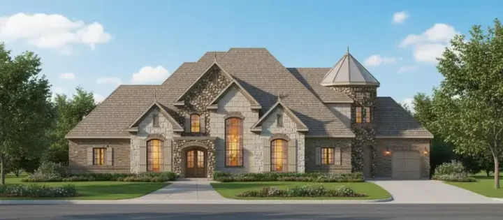 Traditional house plans 19-1246 - front exterior, 5,126 sq ft, 4 bed, 4 bath house plans | Monster House Plans
