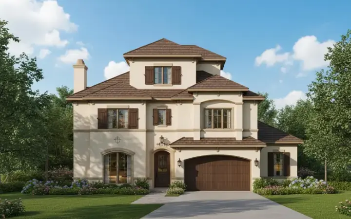 European house plans 19-1248 - front exterior, 4,750 sq ft, 5 bed, 5 bath house plans | Monster House Plans