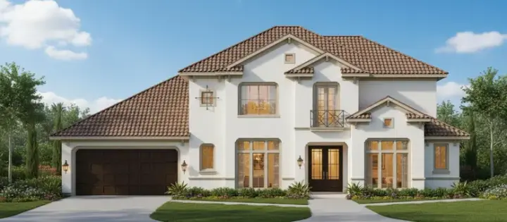Mediterranean house plans 19-1252 - front exterior, 4,095 sq ft, 5 bed, 4 bath house plans | Monster House Plans
