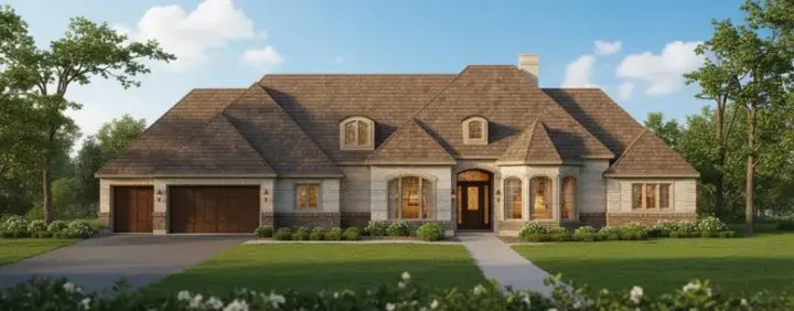 Traditional house plans 19-1276 - front exterior, 3,710 sq ft, 4 bed, 3 bath house plans | Monster House Plans