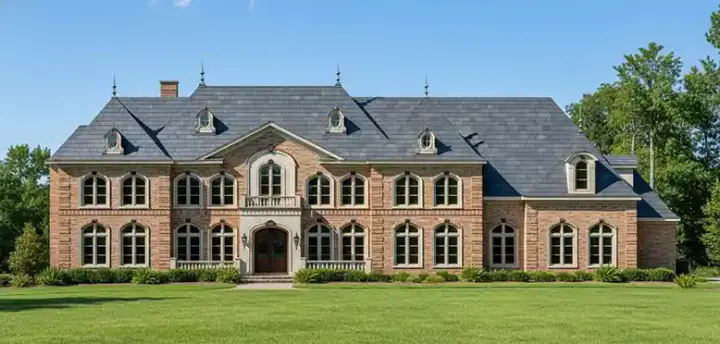 European house plans 19-129 - front exterior, 9,765 sq ft, 6 bed, 7 bath house plans | Monster House Plans