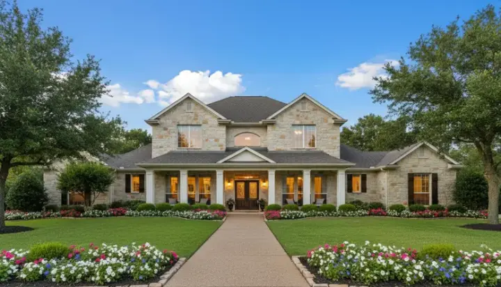 French Country house plans 19-1296 - front exterior, 4,669 sq ft, 4 bed, 3 bath house plans | Monster House Plans