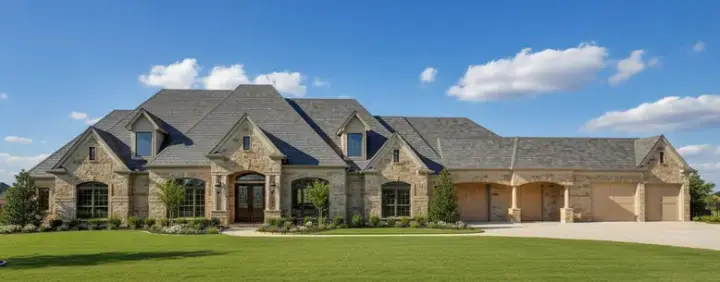 European house plans 19-1299 - front exterior, 4,955 sq ft, 4 bed, 4 bath house plans | Monster House Plans