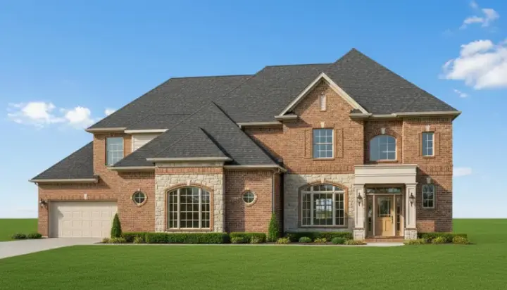 Traditional house plans 19-1307 - front exterior, 4,372 sq ft, 4 bed, 3 bath house plans | Monster House Plans