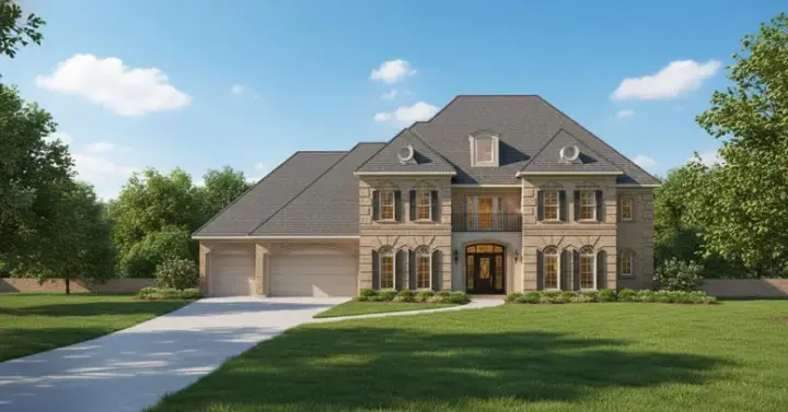 Traditional house plans 19-1341 - front exterior, 6,808 sq ft, 4 bed, 6 bath house plans | Monster House Plans