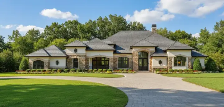 Tuscan house plans 19-1342 - front exterior, 3,804 sq ft, 3 bed, 2 bath house plans | Monster House Plans