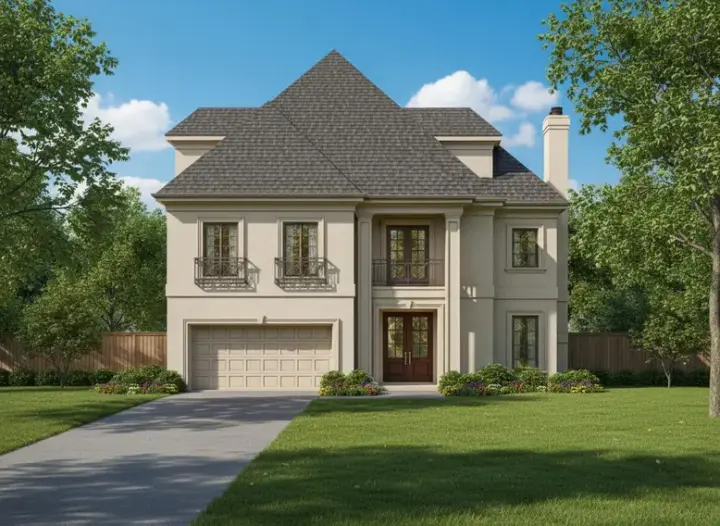 European house plans 19-1343 - front exterior, 3,536 sq ft, 3 bed, 3 bath house plans | Monster House Plans