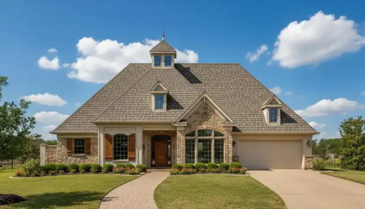 French Country house plans 19-1346 - front exterior, 4,231 sq ft, 4 bed, 3 bath house plans | Monster House Plans