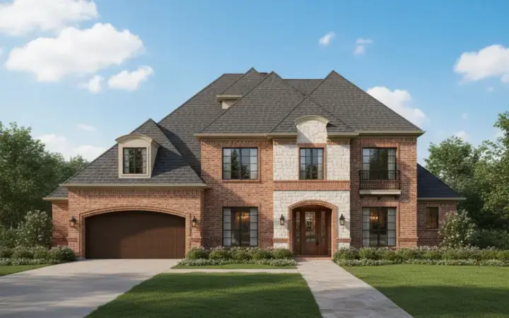 French Country house plans 19-1352 - front exterior, 4,135 sq ft, 3 bed, 5 bath house plans | Monster House Plans