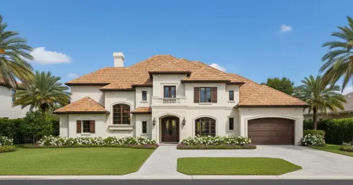 Mediterranean house plans 19-1353 - front exterior, 4,476 sq ft, 5 bed, 5 bath house plans | Monster House Plans