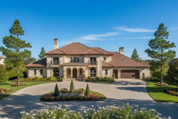 Mediterranean house plans 19-1360 - front exterior, 6,432 sq ft, 3 bed, 4 bath house plans | Monster House Plans