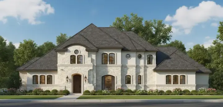 Mediterranean house plans 19-1363 - front exterior, 3,928 sq ft, 4 bed, 3 bath house plans | Monster House Plans