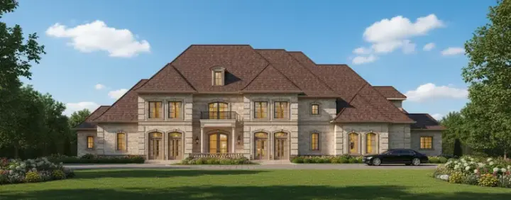 European house plans 19-1367 - front exterior, 7,731 sq ft, 5 bed, 6 bath house plans | Monster House Plans