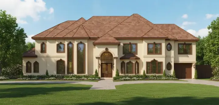 Mediterranean house plans 19-1378 - front exterior, 5,306 sq ft, 5 bed, 5 bath house plans | Monster House Plans
