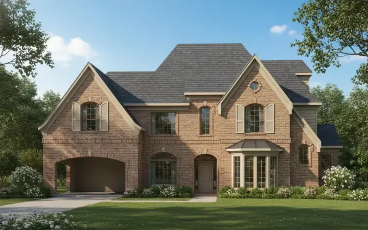 European house plans 19-1379 - front exterior, 3,625 sq ft, 4 bed, 3 bath house plans | Monster House Plans
