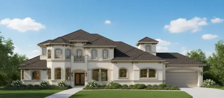 Mediterranean house plans 19-1385 - front exterior, 4,578 sq ft, 4 bed, 3 bath house plans | Monster House Plans