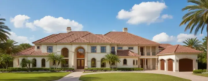 Mediterranean house plans 19-1388 - front exterior, 6,617 sq ft, 4 bed, 3 bath house plans | Monster House Plans