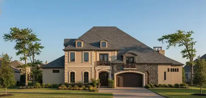 Mediterranean house plans 19-1399 - front exterior, 5,773 sq ft, 3 bed, 4 bath house plans | Monster House Plans