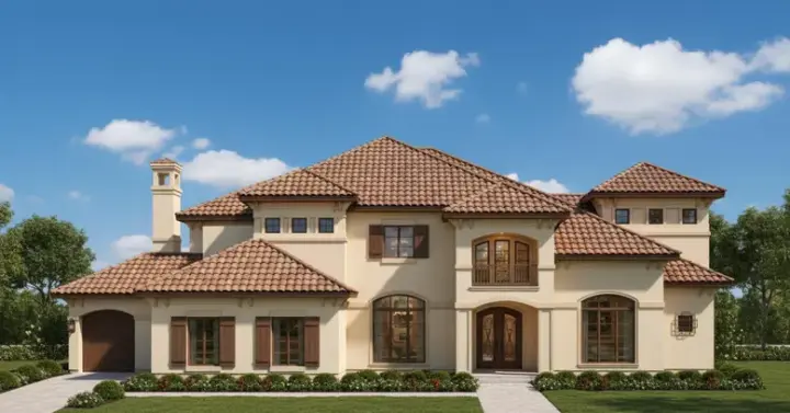 Mediterranean house plans 19-1405 - front exterior, 6,040 sq ft, 4 bed, 4 bath house plans | Monster House Plans