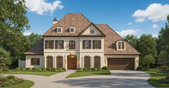 Traditional house plans 19-1416 - front exterior, 4,770 sq ft, 4 bed, 3 bath house plans | Monster House Plans