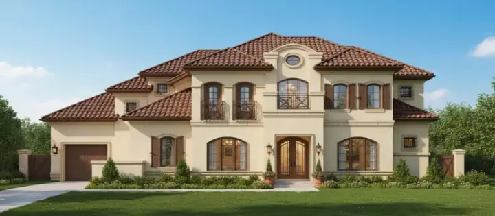 Mediterranean house plans 19-1420 - front exterior, 5,144 sq ft, 5 bed, 4 bath house plans | Monster House Plans