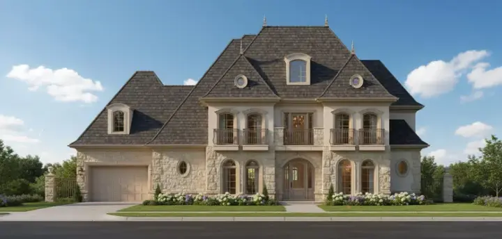 European house plans 19-1421 - front exterior, 5,143 sq ft, 5 bed, 4 bath house plans | Monster House Plans