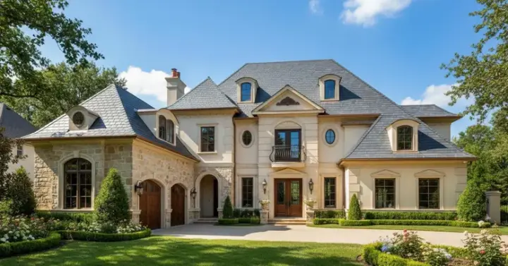 European house plans 19-1426 - front exterior, 4,196 sq ft, 4 bed, 3 bath house plans | Monster House Plans