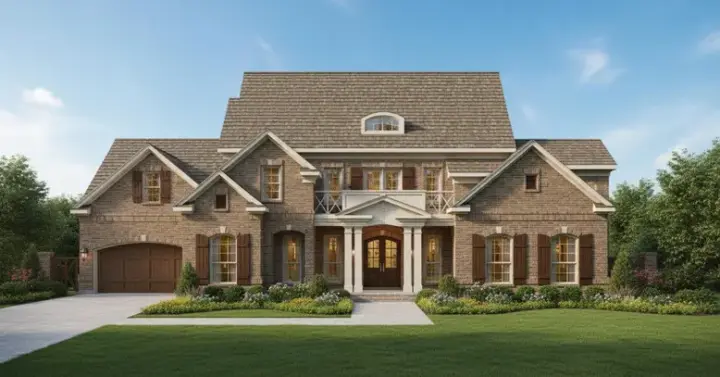 Traditional house plans 19-1427 - front exterior, 4,382 sq ft, 4 bed, 3 bath house plans | Monster House Plans