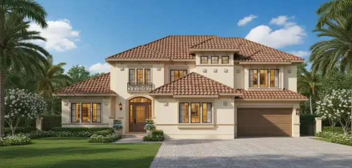 Mediterranean house plans 19-1431 - front exterior, 4,714 sq ft, 5 bed, 4 bath house plans | Monster House Plans
