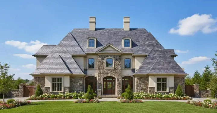 French Country house plans 19-1436 - front exterior, 5,827 sq ft, 5 bed, 5 bath house plans | Monster House Plans