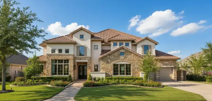 Tuscan house plans 19-1441 - front exterior, 6,017 sq ft, 4 bed, 4 bath house plans | Monster House Plans