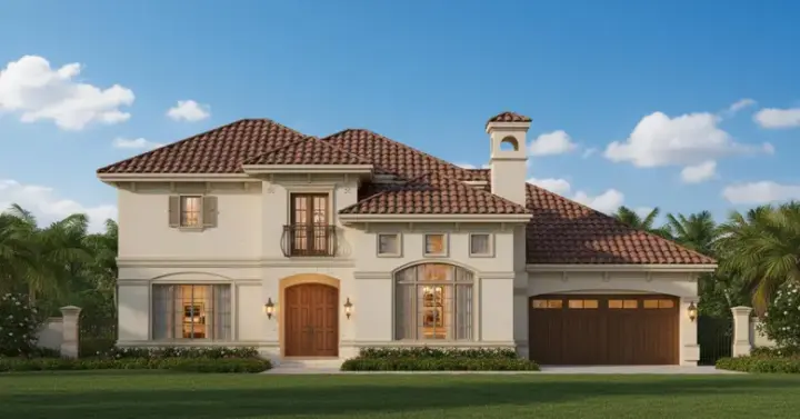 Mediterranean house plans 19-1446 - front exterior, 4,574 sq ft, 4 bed, 3 bath house plans | Monster House Plans