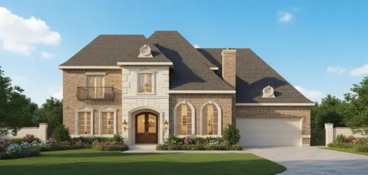 European house plans 19-1448 - front exterior, 4,575 sq ft, 4 bed, 3 bath house plans | Monster House Plans