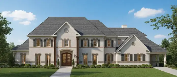 European house plans 19-1453 - front exterior, 5,079 sq ft, 5 bed, 4 bath house plans | Monster House Plans