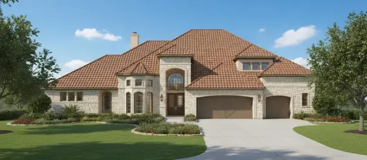 Traditional house plans 19-1458 - front exterior, 4,476 sq ft, 4 bed, 3 bath house plans | Monster House Plans