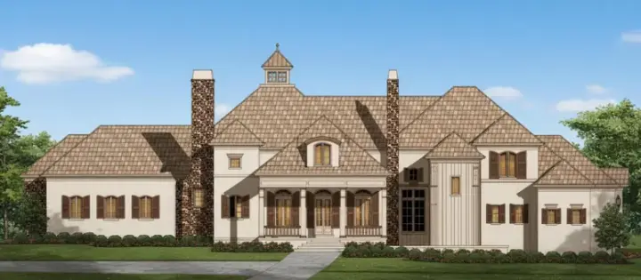 Country house plans 19-1463 - front exterior, 4,780 sq ft, 5 bed, 4 bath house plans | Monster House Plans