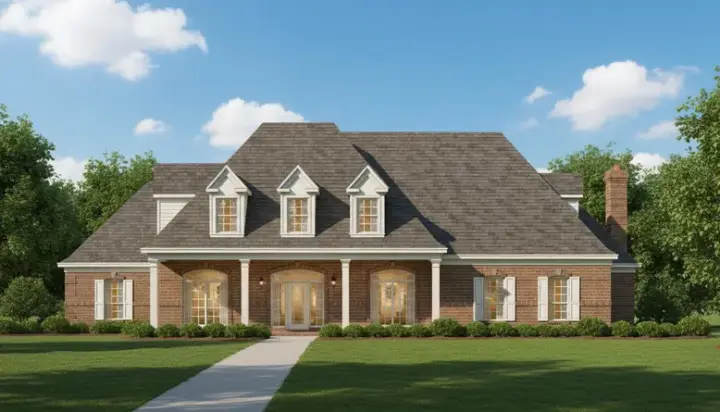 Country house plans 19-1464 - front exterior, 4,357 sq ft, 5 bed, 3 bath house plans | Monster House Plans