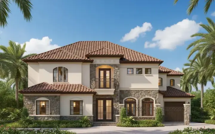 European house plans 19-1478 - front exterior, 3,444 sq ft, 3 bed, 3 bath house plans | Monster House Plans