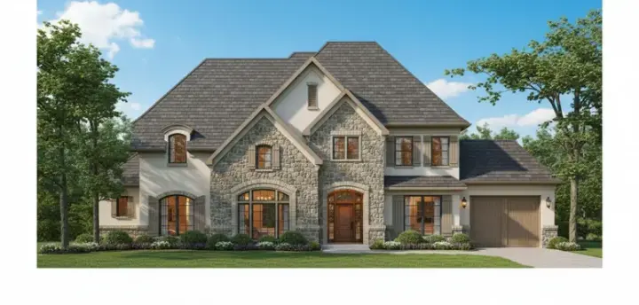 Traditional house plans 19-1488 - front exterior, 4,504 sq ft, 5 bed, 3 bath house plans | Monster House Plans
