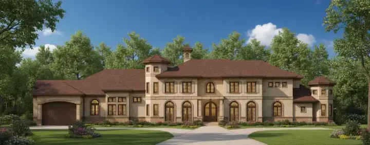 Mediterranean house plans 19-1496 - front exterior, 7,943 sq ft, 7 bed, 6 bath house plans | Monster House Plans
