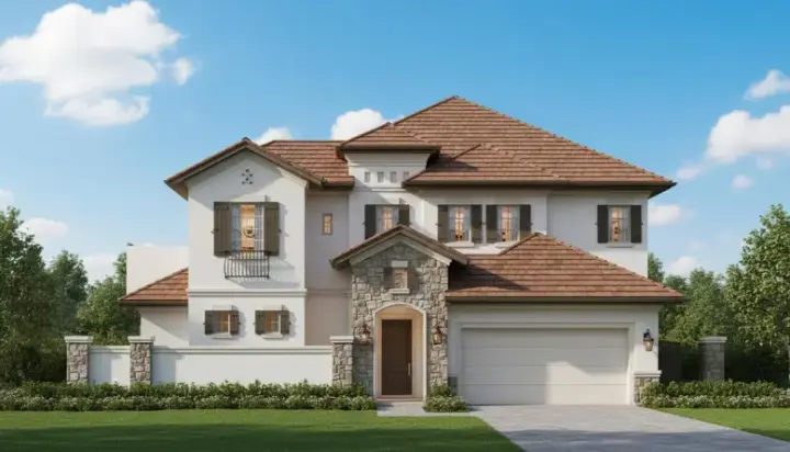 Tuscan house plans 19-1502 - front exterior, 3,526 sq ft, 4 bed, 3 bath house plans | Monster House Plans