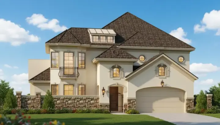 Tuscan house plans 19-1504 - front exterior, 3,510 sq ft, 4 bed, 3 bath house plans | Monster House Plans