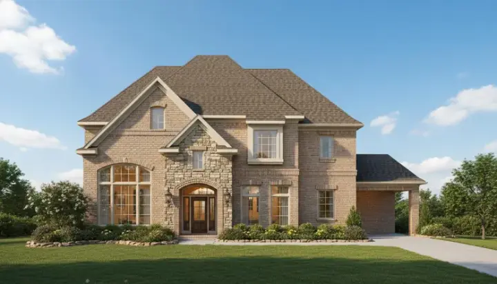 French Country house plans 19-1510 - front exterior, 3,967 sq ft, 4 bed, 3 bath house plans | Monster House Plans
